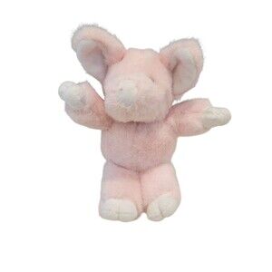 MARY MEYER Vintage Pig Plush Stuffed Animal Standing Pig Pink White 7" READ 1992